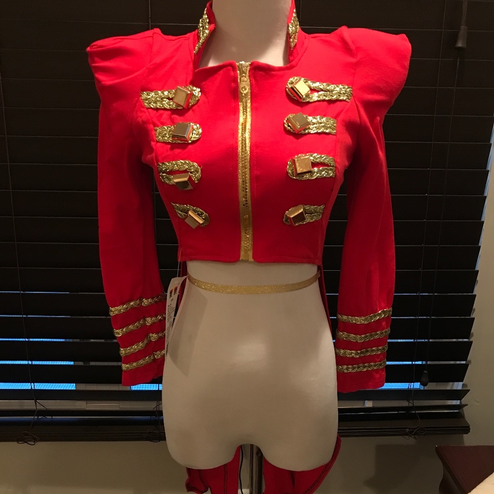 Sexy Red tuxedo coat Britney Spears